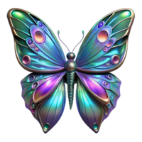 serene minimalist Iridescent Butterfly 3D Render high resolution png