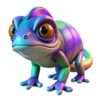 dramatic modern Vibrant Chameleon 3D Render of a Colorful Reptile exclusive png