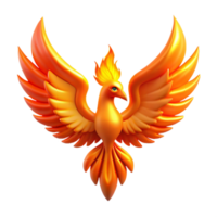 wonderful contemporary Majestic Firebird A 3D Render of a Mythical Creature high resolution png