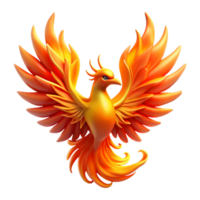 dramatic traditional Majestic Firebird Mythical Creature of Flame and Feathers high resolution png