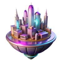 magnificent modern Futuristic Cityscape on a Rotating Platform A 3D Render high resolution png