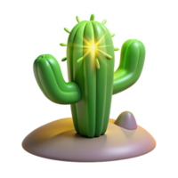 impressive abstract Glowing Cactus 3D Render authentic png