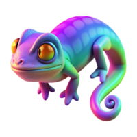 wonderful traditional Vibrant Chameleon 3D Render of a Colorful Reptile authentic png