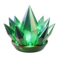 wonderful creative Luminous Green Crystal Cluster A 3D Render of Sparkling Gemstones professional png