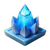 stunning abstract Luminous Blue Crystal Cluster A 3D Render of a Sparkling Gem high quality png
