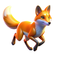 serene traditional 3D Render of a Red Fox in Motion authentic png