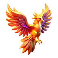 stunning traditional Majestic Firebird A 3D Render of a Mythical Creature authentic png