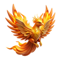 extraordinary artistic Fiery Phoenix A 3D Render of a Mythical Bird detailed png