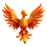 extraordinary creative Majestic Firebird A 3D Render of a Mythical Creature high resolution png