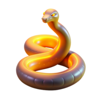 Maravilhoso moderno brilhando serpente 3d render 4k png