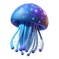 stunning rustic Luminous Jellyfish 3D Render of a Bioluminescent Aquatic Creature high quality png