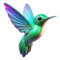 magnificent modern Vibrant Hummingbird 3D Render of a Colorful Bird in Flight authentic png
