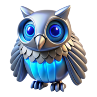 wonderful modern Cybernetic Owl 3D Render of a Futuristic Avian Robot exclusive png