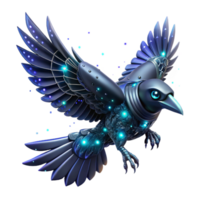 elegant abstract Cybernetic Avian Mechanical Bird in Flight high quality png
