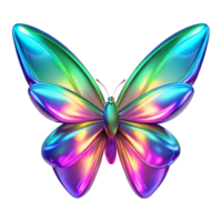 serene vintage Iridescent Butterfly A 3D Render of a Colorful Insect high resolution png