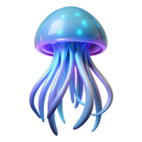 beautiful artistic Luminous Jellyfish 3D Render of a Bio luminescent Aquatic Creature genuine png
