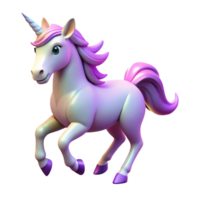 magnificent minimalist Magical Unicorn 3D Render high quality png