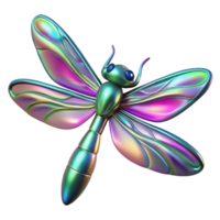 impressive artistic Iridescent Dragonfly A 3D Render of a Colorful Insect high resolution png