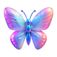 dramatic modern Iridescent Butterfly 3D Render of a Colorful Insect high resolution png