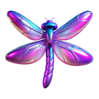 dramatic abstract Iridescent Dragonfly 3D Render of a Colorful Insect 4K png