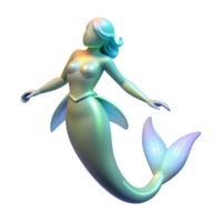 stunning creative Iridescent Mermaid 3D Render of a Mythical Sea Creature authentic png