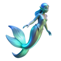 vibrant traditional Iridescent Mermaid 3D Render of a Mythical Sea Creature 4K png