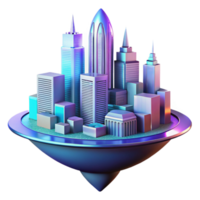 extraordinary contemporary Futuristic Cityscape on a Rotating Platform A 3D Render authentic png