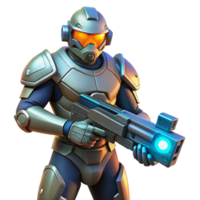 vibrant rustic Futuristic Soldier with Advanced Weaponry high quality png