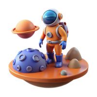 vibrant rustic Astronaut on Alien Planet 3D Render of Space Exploration professional png