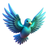 impressive traditional 3D Render of a Blue Bird in Flight detailed png