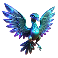 serene abstract Luminous Avian 3D Illustration Sparkling Wings Glowing Feathers Fantasy Creature exclusive png