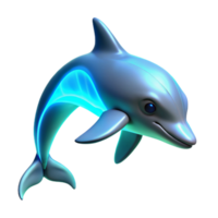 serene classic Glowing Dolphin 3D Render of Aquatic Mammal exclusive png