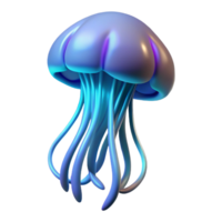 Vibrant 3D Render of a Bio Luminescent Jellyfish Aquatic Life Ocean Creature Underwater World Shiny Tentacles Glowing Jellyfish Smooth 3D Model Digital Art Realistic 3D Illustration Undersea Scene png