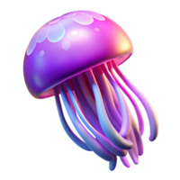 extraordinary abstract 3D Render of a Colorful Jellyfish high quality png