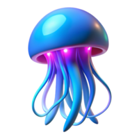 stunning rustic Glowing Jellyfish 3D Render of a Bioluminescent Aquatic Creature premium png