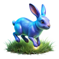 extraordinary minimalist Blue Bunny 3D Render high resolution png