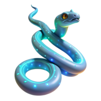 magnificent abstract Glowing Blue Snake 3D Render high quality png
