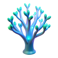 impressive modern Luminous Tree A 3D Render of a Glowing, Abstract Coral like Structure exclusive png