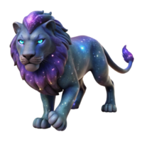 wonderful minimalist Cosmic Lion 3D Render authentic png