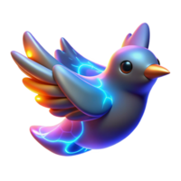 impressive abstract Neon Bird 3D Render 4K png