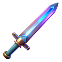 elegant rustic Glowing Fantasy Sword 3D Render high resolution png
