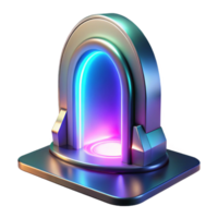 beautiful abstract 3D Render of a Futuristic Archway with Neon Lights, Glowing Portal Illustration, Abstract Background Image authentic png