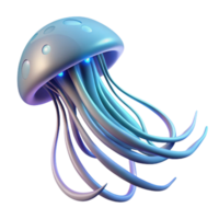dramatic minimalist Glowing Jellyfish 3D Render of a Bio Luminescent Aquatic Creature exclusive png