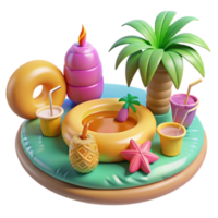Tropical Summer Fun Pool Float, Drinks Island Vibes png