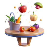 Vibrant Vegetables A 3D Still Life of Fresh Produce png