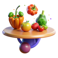 Vibrant Vegetables Fruits on Display png