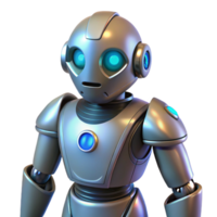 serene minimalist Friendly Robot 3D Render original png