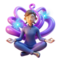 Inner Peace A 3D Rendering of Meditation and Energy png
