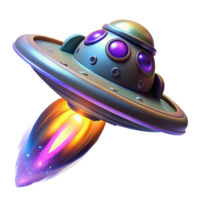 magnificent artistic Futuristic Flying Saucer 3D Render authentic png