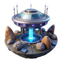 elegant traditional Futuristic UFO 3D Render original png